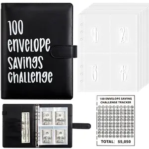 100 Envelopes Money Saving Challenge, Envelopes Challenge Binder, Achieving Financial Goals with a Budget Binder and Cash Envelopes, Successfully Reach Your Savings Goals of $5,050