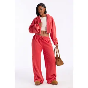 On The Go Fleece Pant Set - Red