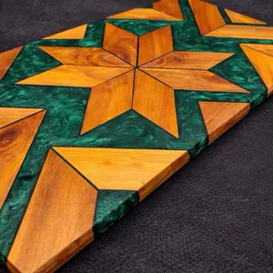 “Northern Lights” Silver Maple & Dark Ocean Green Functional Art Statement Piece