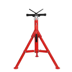 V-Head Pipe Jack Stand, 28"-52" Adjustable Folding Model, 2500 Lb High Load Capacity, Multi-Use for Automotive, Welding Projects