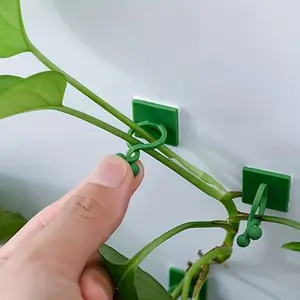 30pcs Invisible Plant Climbing Wall Hooks - Self-Adhesive, Reusable, Adjustable Vines Traction Holders for Indoor Outdoor Garden Trellis Wall Decoration, Easy To Use, No Damage, Weather Resistant