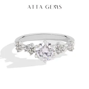 Women's 1CT Round Synthetic Moissanite Decorated Ring - Simple Artificial Gemstone Jewelry, Ideal for Birthday Gifts, Daily Wear R211 summerwins,summerwins