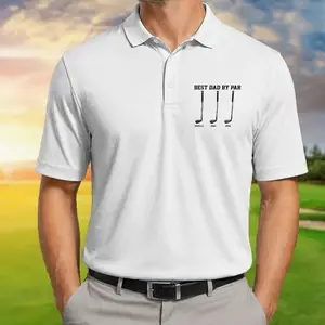 Personalized Golf Dad Polo Shirt Custom Name Best Dad By Par Gift