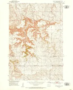 Cedar Canyon South Dakota USGS Topographic Quadrangle Map, 1951, 1:24000