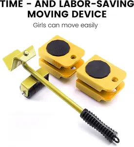 Furniture Lift Mover Tool Set,Furniture Lifter Tool with Lifting Lever & 4 Wheels,Heavy Furniture Moving Sliders Appliance Rollers Heavy Duty Mover Dolly Sliders Tool Furniture Lifter