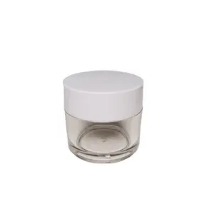 Empty 2 oz Clear Double Wall Plastic Jars With High Cap PB60