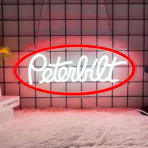 Peterbilt Neon Sign for Wall Decor, Dimmable Peterbilt Garage Truck Led Neon Light Sign USB Powered for Farm Bedroom Man Cave Bar Birthday Gifts