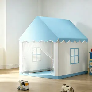 Fairy Tale Castle Tent, Portable Outdoor Play Tent | Blue/Pink/Yellow Options | Unisex Foldable Pretend Playhouse | Holiday Gift for Birthday/Christmas/Thanksgiving/Halloween | No Accessories or Lights Included