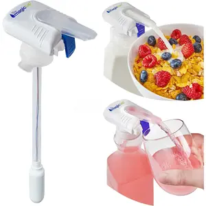 Magic Tap Automatic Drink Dispenser for Fridge, White (1 Pack), No Spill Milk Dispenser for Fridge, Automatic Milk Dispenser Pump for Gallon Jugs, Water & Juice, Fits Most Bottles, Batteries Required