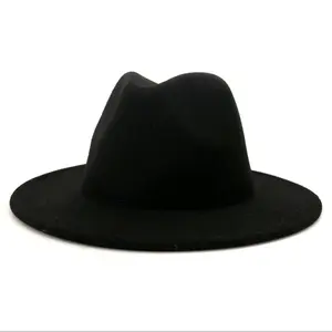 Solid Black Unisex Fedora Hat