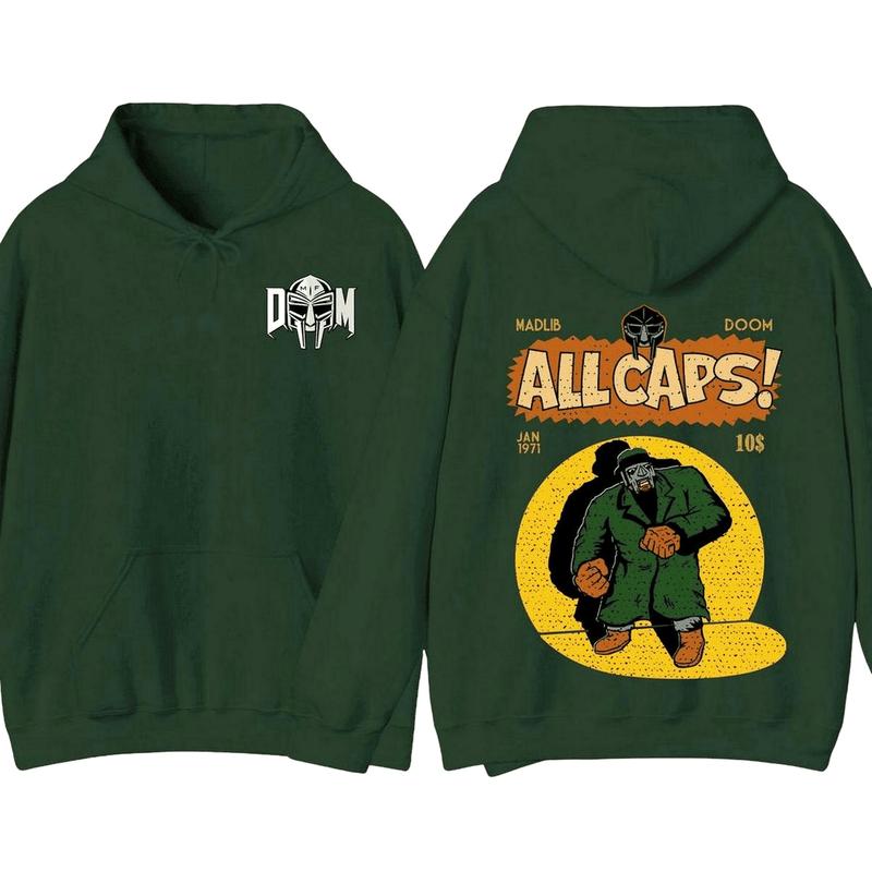 Mf Doom Madlib All Cap Hoodie Rap Music Sweatshirt Madvillain Metal Tee Gift For Music Lover Unisex Cotton Pullovers Tre Hoodied Men & Women’s Sweaters