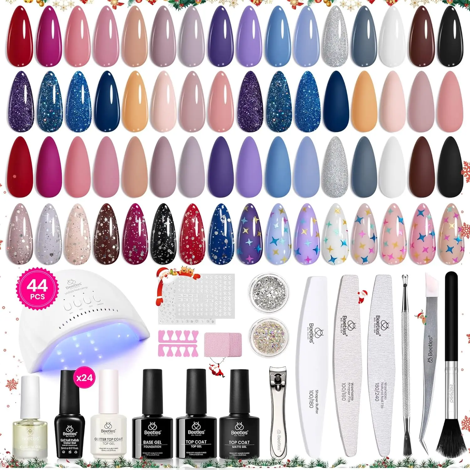 44 Pcs 24 Colors Gel Nail kit