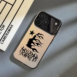 fahsion brand logo h-Hellstarsr Phone Case for iPhone 17 16 15 14 13 12 Pro Max Air | Multicolor Matte Laser Metallic Phone Case | Aurora Gradient Finish with Smooth Matte Texture | Scratch-Resistant Anti-Fingerprint Protective Cover Accessories, Casing