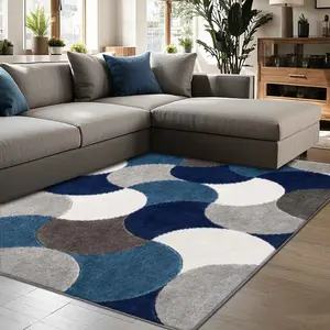 Geometric Pattern Floor Mat, 1 Count Non-slip Soft Floor Carpet, Decorative Area Rug for Home Living Room Bedroom Hotel Dormitory