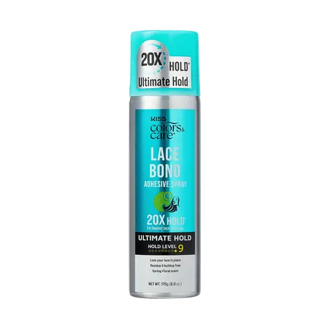 Kiss Colors & Care Lace Bond Spray | Ultimate Hold, Wig Adhesive Spray, Wig Glue, 6 oz, Hair Care
