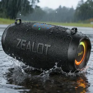 ZEALOT 50W High Power Outdoor Speaker - IPX7 Waterproof & Portable with Strap, Clear Stereo Sound, Versatile for Camping Adventures & Cozy Home Entertainment