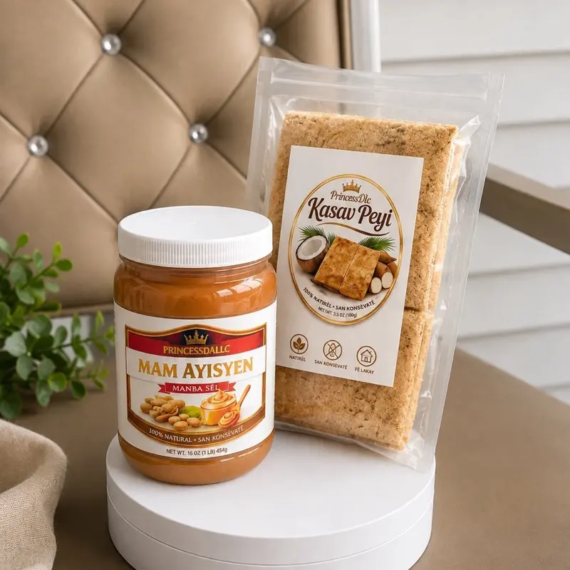 Kasav Ak manba  (Traditional Haitian Peanut Butter Spread, All-Natural