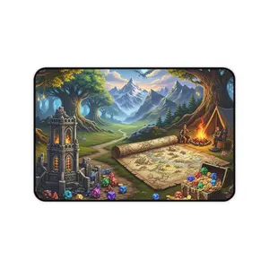 Gaming Desk Mat, D&D Dungeons and Dragons Theme, Gamer Mouse Pad, Artistic Desk Cover, Table Protector, Large Gaming Mat