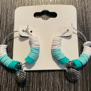 Heishi Clay Bead Hoop Earrings