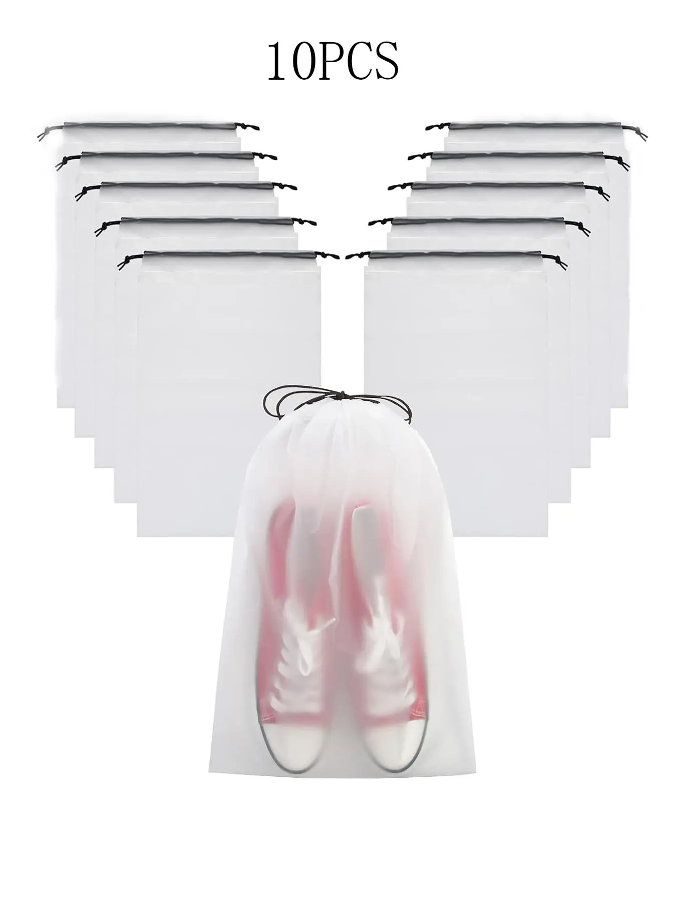Clear Travel Storage Bag (10pcs), Drawstring Shoe Bags, Unisex Travel Clothes Storage Bag, Suitable for Travel, Outing and Daily Use