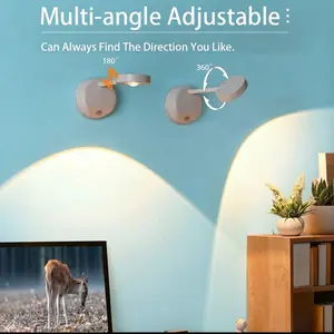Rechargeable Motion Sensor Wall Light, Wireless Picture Light, Dimmable 3 Light Color Spotlight for Living Room Bedroom Gallery Hanging Picture Stairs Kitchen