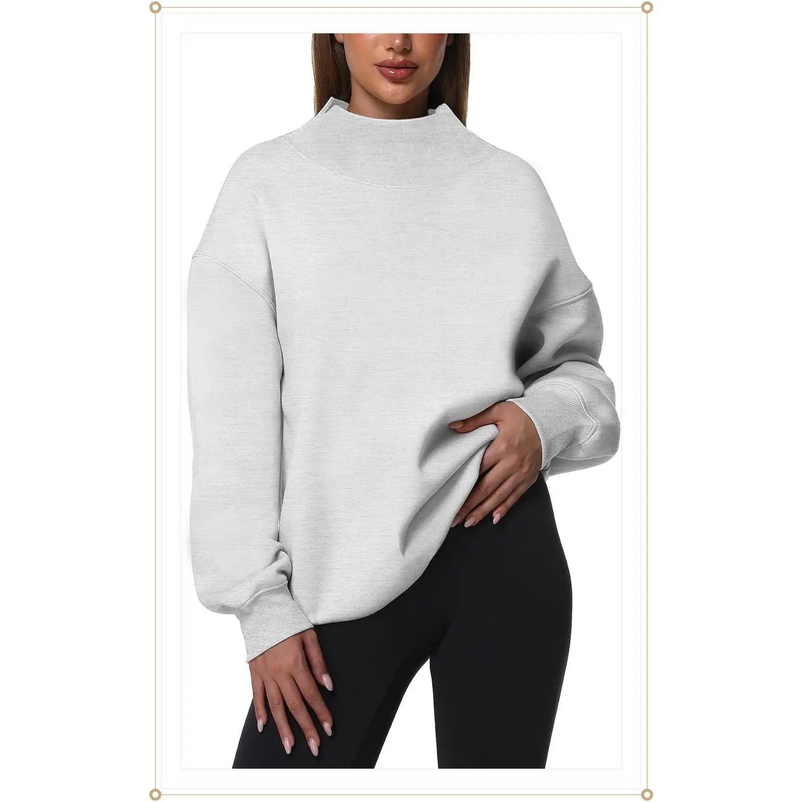 Kottke Womens Oversized Sweatshirts Turtleneck Pullover Long Sleeve Hoodies Tops Fall Fashion Outfits ClothesGift