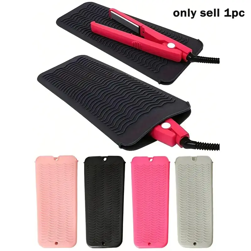 Hanging Silicone Heat Resistant Pad, Hair Straightener Storage Bag Set, Cosmetic Organizer, Mini Travel Case, Salon Tools Accessories, Hair Styling Tools, Straightening Iron