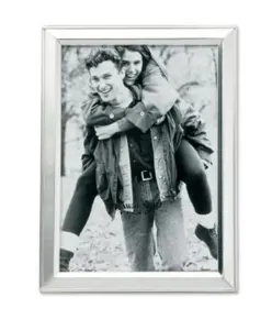 212 MAIN Brushed Silver Plated 5x7 Heavyweight Metal Photo Frame, Baby Decor, Tabletop-Wall Mounting Picture Frame for Baby & Maternity Decoration
