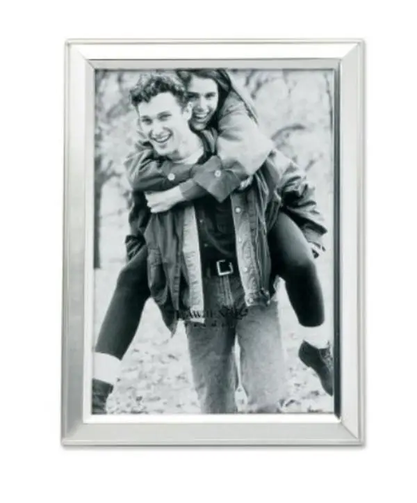 212 MAIN Brushed Silver Plated 5x7 Heavyweight Metal Photo Frame, Baby Decor, Tabletop-Wall Mounting Picture Frame for Baby & Maternity Decoration