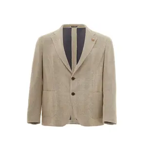 Lardini Beige Linen Deconstructed Jacket