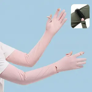 Sun Protection Arm Sleeves Gloves, Full Arm UV Protection Cooling Sleeves with Finger Holes for Driving, Hiking, Outdoor Activities
