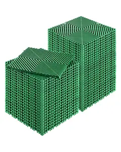 VEVOR Interlocking Drainage Mat, 50 Pcs Modular Interlocking Cushion, 12” x 12” Splicing Drainage Mats, Non-Slip Green PP Drainage Floor Tile and Shower Mat, for Garage, Garden, Kitchen & Outdoor