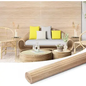 48 x 96 Inch   Wall Panel for Interior Wall Decor, Flexible Pole Wrap Wainscoting Wall Cladding Paneling for Living Room, Bedroom, Office, Kitchen , Light-carbonized