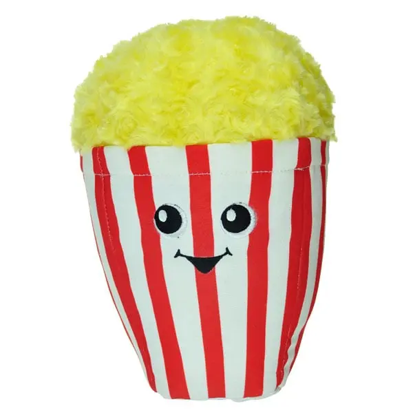 Chomper ZD2206 Food Junkeez Popcorn Plush Dog Toy - Small, 0.2 lbs, Squeaker, Ideal Pet Gift