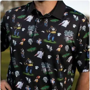 Happy Gilmore “It’s All in the Hips” All-Day Polo Shirt – Funny Golf Quote Graphic Polo, Breathable Performance Fabric, Casual Golf & Summer Travel Shirt for Men