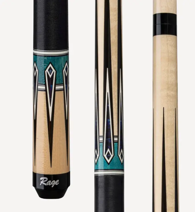 McDermott Cues Blue River Rage Billiards Stick, Hardwood Construction with a Sleek Black Linen Wrap and 13mm Tip, Maple Wood, Improved Grip, Sleek Solid Black Linen Wrap, Superior Control, Fiber Ferrule, Pool Cues, Cue Tips