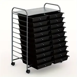 New Costway 20 Drawers Rolling Cart Storage Scrapbook Paper Studio Organizer Bins Blac Boxes Metal