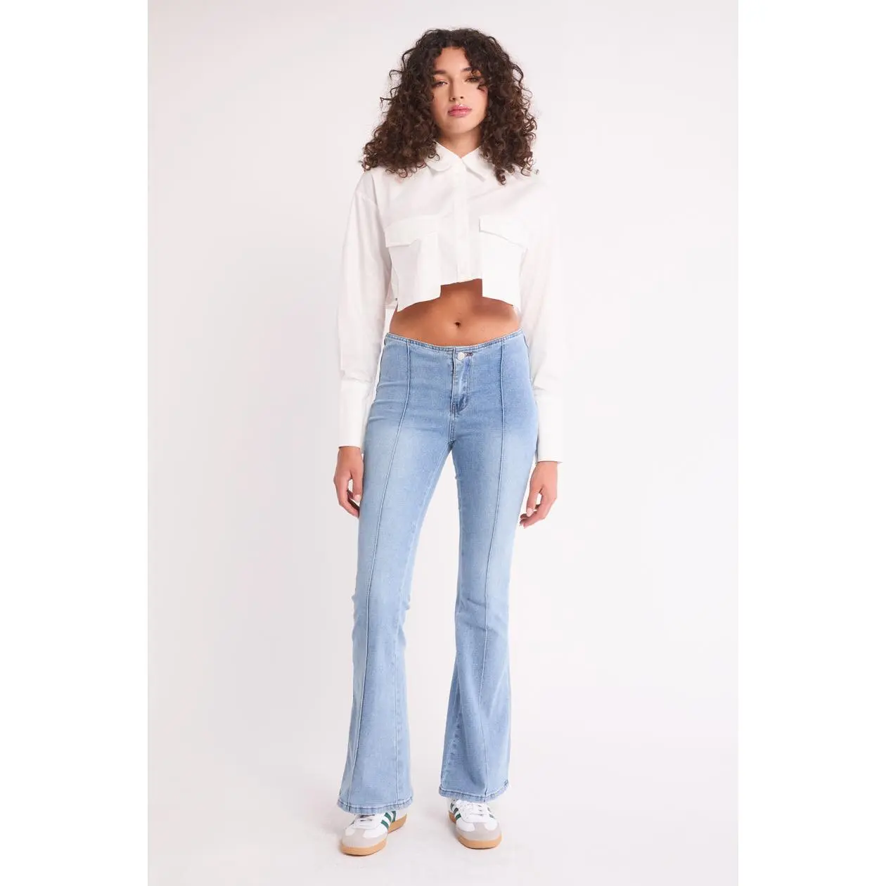 Lily - No Waist Low Rise Stretch Flare Denim Pant