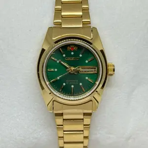 Orient Women Automatic 21 Jewels Gold & Green Dial Watch Classic Design Elegant Timepiece