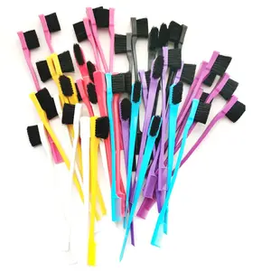 5Pcs Random Color Double Sided Edge Brush Comb 2 in 1 Edge Control Brush For Baby Hair Brush Anti-static Hair Edge Comb