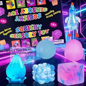 6pcs-Novel Stress Relief Toy Set, Relieves Anxiety, Slowly Rebounds Stress Relief Toys, Fun Interactive Design, Cute Desktop Accessories Suitable for Office Workers, Party Gifts, Holiday Gift Creativity, Perfect Gift Selection, Boxed