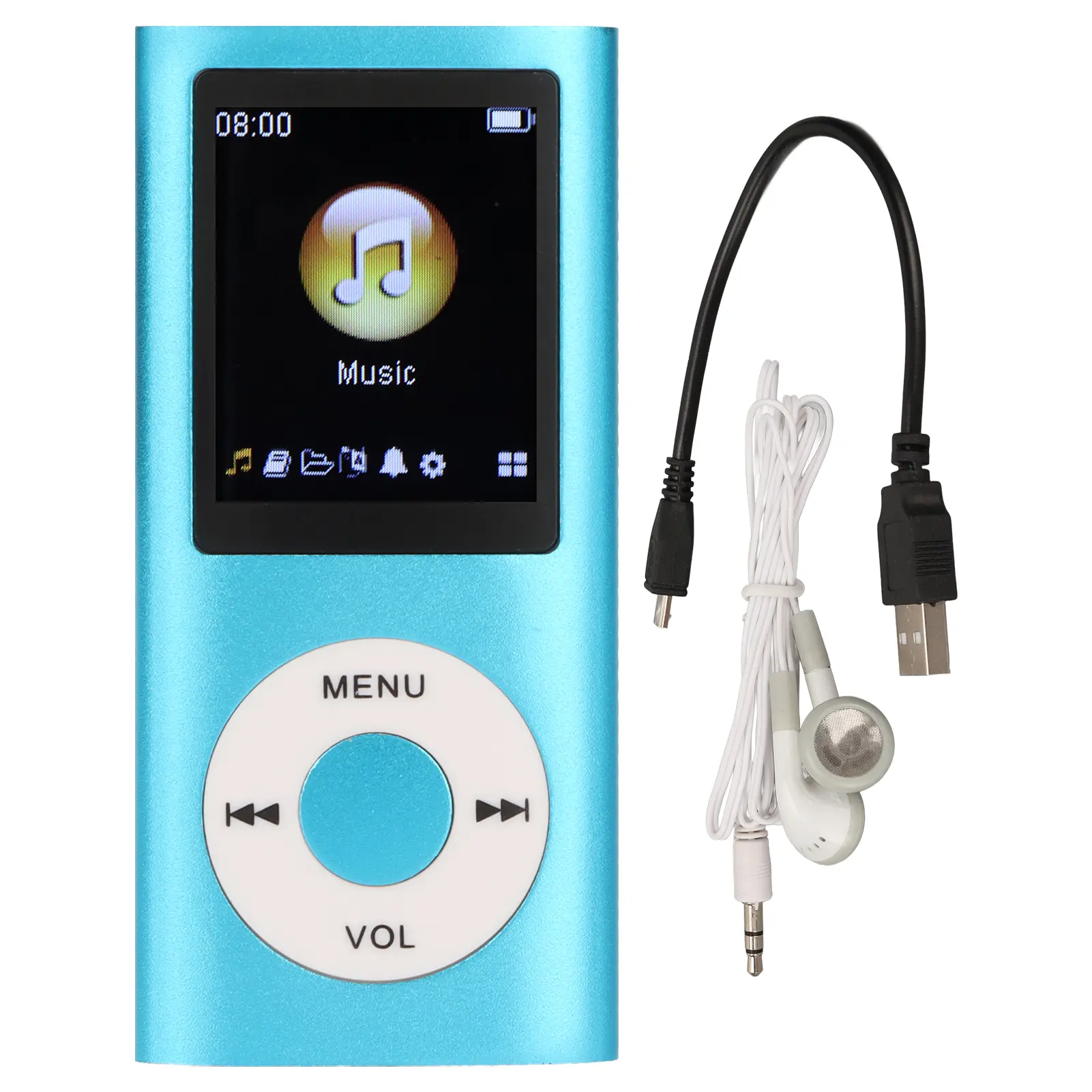 Aluminum Alloy HiFi MP3 Player, 1.8 Inch LCD Screen Slim Portable Lossless Music Player