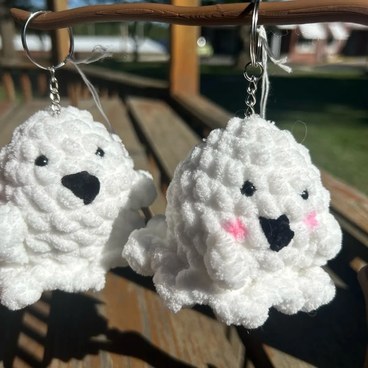 Small Crochet Ghost Keychains - Perfect for Halloween