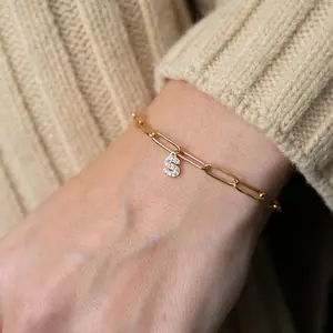 Gold Initial Bracelets for Women Women - Dainty 14K Gold Plated Bracelet| 26 Alphabets Bracelets| Monogram Charm Bracelet Gold Jewelry for Women| Birthday Gifts