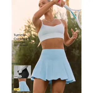 GLOWMODE Ace Every Move Tummy Control 2.0 Quick-Dry Sun Protection Built-In Shorts Non-Slip Grips Tennis Mini Skirt Tennis Golf Pickleball Daily Casual Wear