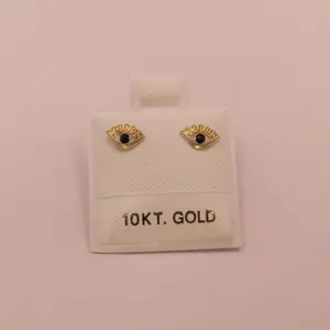 10k Real Gold Evil Eye Earrings 10KT Gold Fine Jewelry for Women and Girls