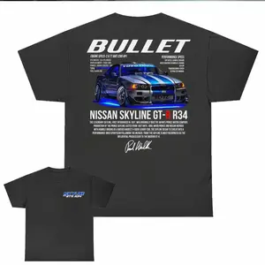 Fast and Furious Hoodie T-Shirt , Suki Shirt , Skyline GT-R34 Unisex Shirt Menswear Top，Car Enthusiast Merchandise: Unisex T-Shirt