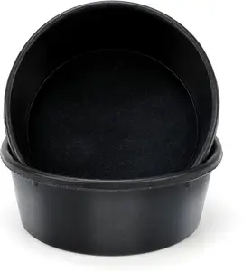 2Pcs Rubber Feed Pan, 1 Gallon 10.6 x 4.1Inches Rubber Bowl Utility Feed Bucket Livestock Water Bowl for Chicken Dust Bath Pig Goat Horse Dogs Farm Small Animal