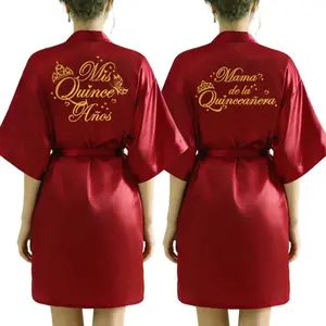 2 Pcs Girls Quinceañera Celebration Gown Elegant Mis Quince Años Robe 15th Anniversary Birthday Party Bathrobe for Children