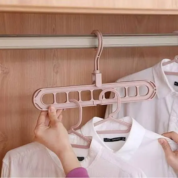 9-Hole Hanger Heavy-Duty Closet Storage Organizer for Bedrooms or Dorms Wardrobe Tool